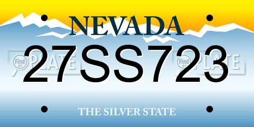 27SS723 Nevada License Plate