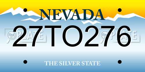 27TO276 Nevada License Plate