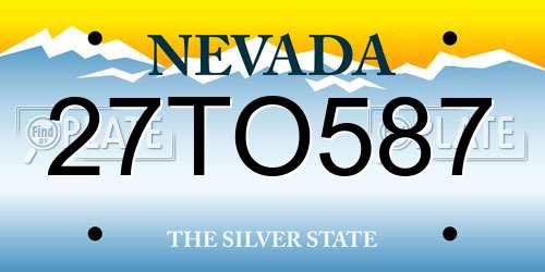 27TO587 Nevada License Plate