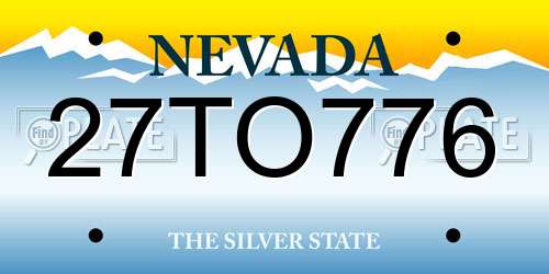 27TO776 Nevada License Plate