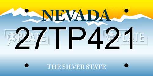 27TP421 Nevada License Plate