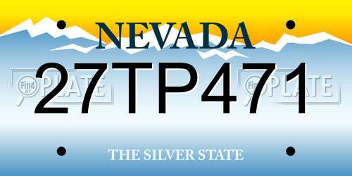 27TP471 Nevada License Plate
