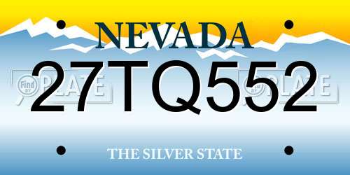 27TQ552 Nevada License Plate