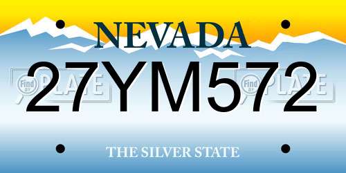 27YM572 Nevada License Plate