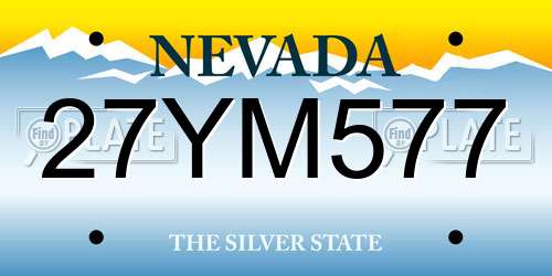 27YM577 Nevada License Plate