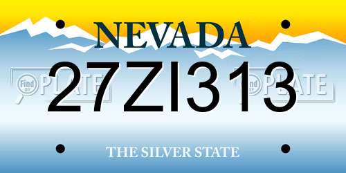 27ZI313 Nevada License Plate