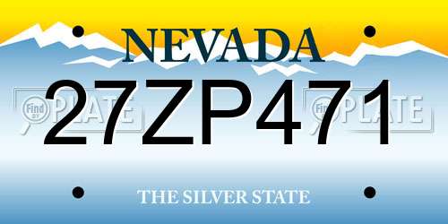 27ZP471 Nevada License Plate