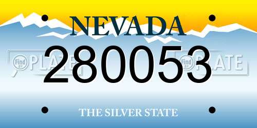 280053 Nevada License Plate