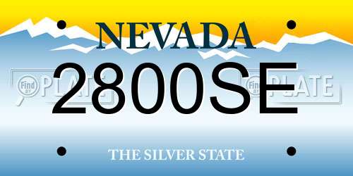 2800SE Nevada License Plate