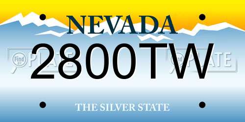 2800TW Nevada License Plate