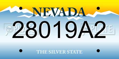 28019A2 Nevada License Plate