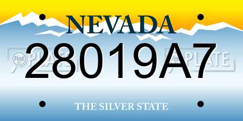 28019A7 Nevada License Plate