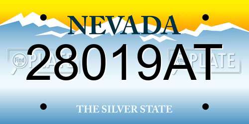 28019AT Nevada License Plate