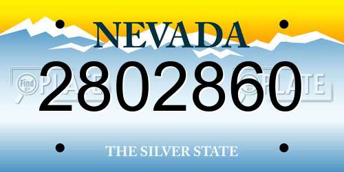 2802860 Nevada License Plate