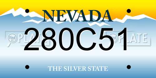 280C51 Nevada License Plate