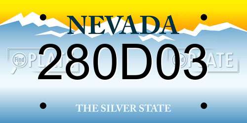 280D03 Nevada License Plate
