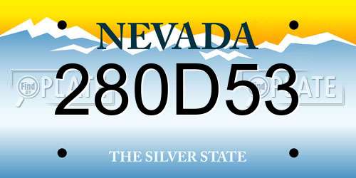 280D53 Nevada License Plate