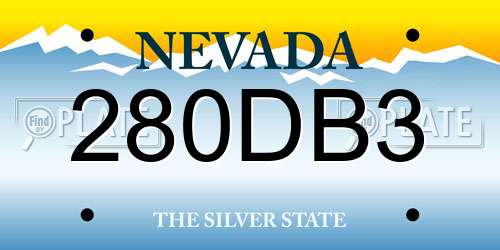280DB3 Nevada License Plate