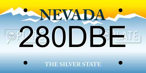 280DBE Nevada License Plate