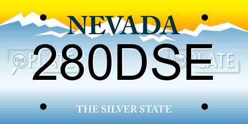 280DSE Nevada License Plate