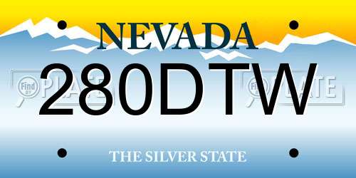 280DTW Nevada License Plate