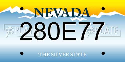 280E77 Nevada License Plate