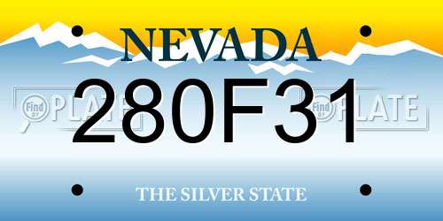 280F31 Nevada License Plate