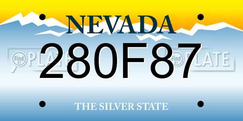 280F87 Nevada License Plate
