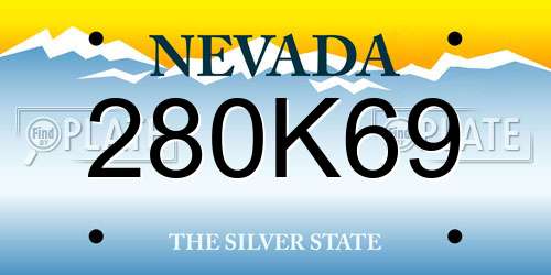 280K69 Nevada License Plate