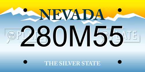 280M55 Nevada License Plate