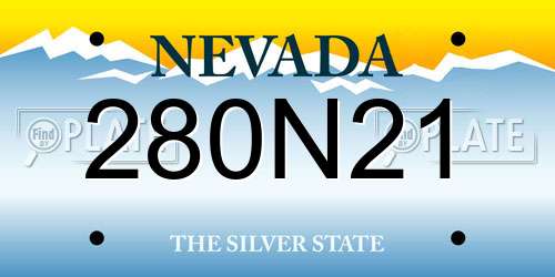 280N21 Nevada License Plate