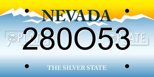 280O53 Nevada License Plate