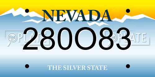 280O83 Nevada License Plate