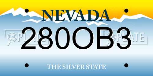280OB3 Nevada License Plate