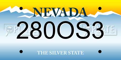 280OS3 Nevada License Plate