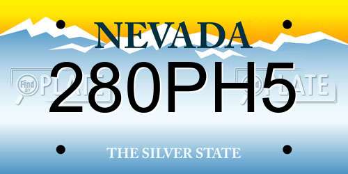 280PH5 Nevada License Plate