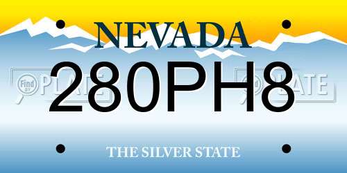 280PH8 Nevada License Plate