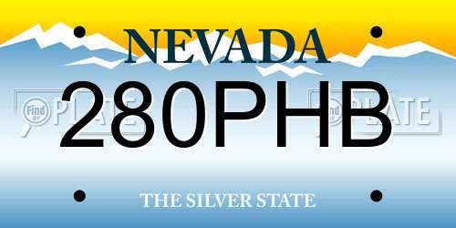 280PHB Nevada License Plate