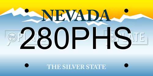 280PHS Nevada License Plate