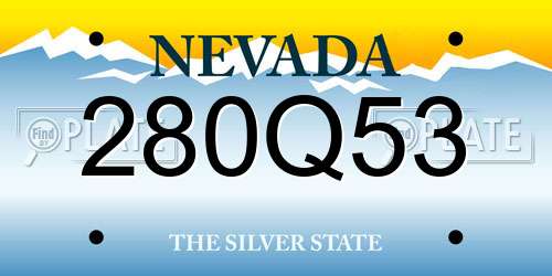280Q53 Nevada License Plate