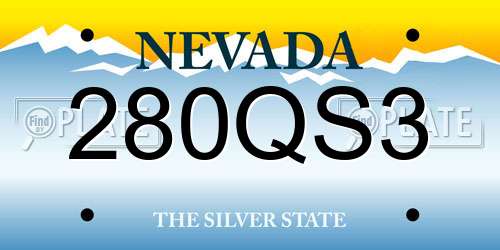280QS3 Nevada License Plate