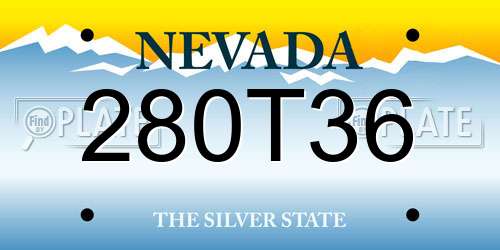 280T36 Nevada License Plate