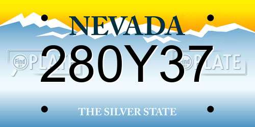 280Y37 Nevada License Plate