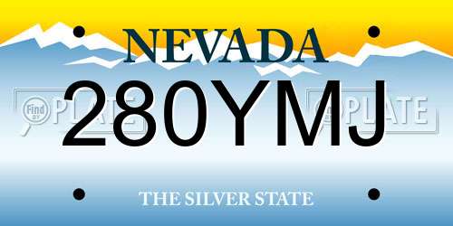 280YMJ Nevada License Plate
