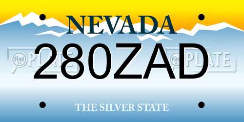 280ZAD Nevada License Plate
