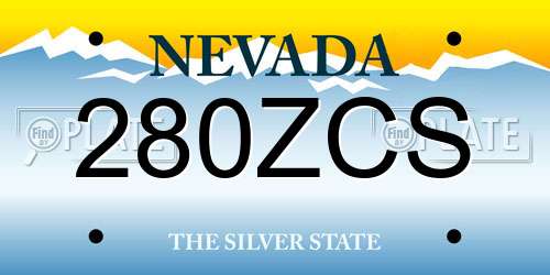 280ZCS Nevada License Plate