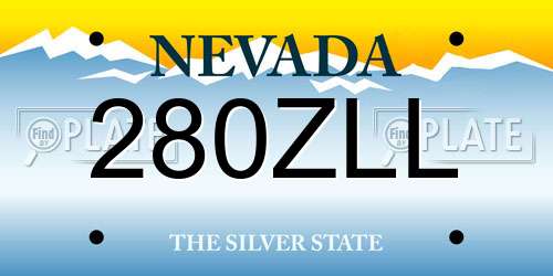 280ZLL Nevada License Plate