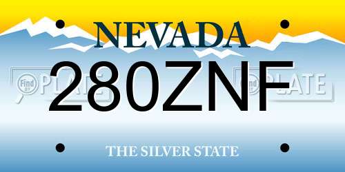 280ZNF Nevada License Plate