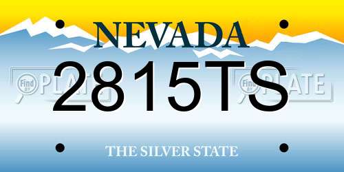 2815TS Nevada License Plate