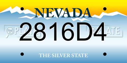 2816D4 Nevada License Plate